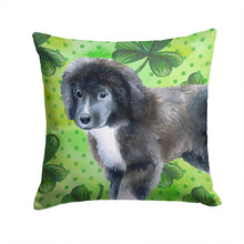 Load image into Gallery viewer, Newfoundland Puppy St Patrick's Throw Pillow - 14x14 Decorative Pillow – Art for Your Home &amp; Patio BB9873PW1414