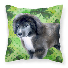 Load image into Gallery viewer, Newfoundland Puppy St Patrick's Fabric Decorative Pillow BB9873PW1818