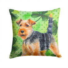 Load image into Gallery viewer, Welsh Terrier St Patrick's Throw Pillow - 14x14 Decorative Pillow – Art for Your Home &amp; Patio BB9874PW1414