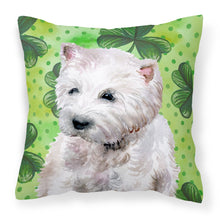 Load image into Gallery viewer, Westie St Patrick's Fabric Decorative Pillow BB9875PW1818