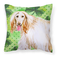 Load image into Gallery viewer, Afghan Hound St Patrick's Fabric Decorative Pillow BB9876PW1818