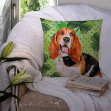 Load image into Gallery viewer, Basset Hound St Patrick's Throw Pillow - 14x14 Decorative Pillow – Art for Your Home &amp; Patio BB9878PW1414