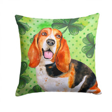 Load image into Gallery viewer, Basset Hound St Patrick's Throw Pillow - 14x14 Decorative Pillow – Art for Your Home &amp; Patio BB9878PW1414
