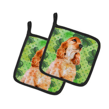 Load image into Gallery viewer, Cocker Spaniel St Patrick's Pot Holders - Set of 2 - Heat-Resistant Kitchen Essentials BB9880PTHD