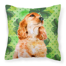 Load image into Gallery viewer, Cocker Spaniel St Patrick's Fabric Decorative Pillow BB9880PW1818
