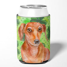 Load image into Gallery viewer, Red Dachshund St Patrick's Can or Bottle Hugger BB9881CC