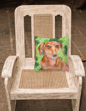 Load image into Gallery viewer, Red Dachshund St Patrick's Fabric Decorative Pillow BB9881PW1818