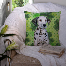 Load image into Gallery viewer, Dalmatian Puppy St Patrick's Throw Pillow - 14x14 Decorative Pillow – Art for Your Home &amp; Patio BB9882PW1414