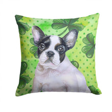 Load image into Gallery viewer, French Bulldog Black White St Patrick's Throw Pillow - 14x14 Decorative Pillow – Art for Your Home &amp; Patio BB9884PW1414