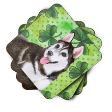 Load image into Gallery viewer, Siberian Husky #2 St Patrick's Foam Coaster  BB9886FC
