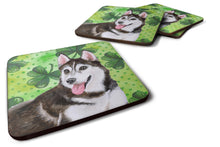 Load image into Gallery viewer, Siberian Husky #2 St Patrick's Foam Coaster  BB9886FC