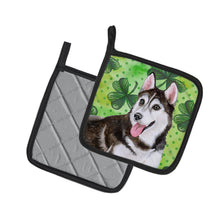 Load image into Gallery viewer, Siberian Husky #2 St Patrick's Pot Holders - Set of 2 - Heat-Resistant Kitchen Essentials BB9886PTHD