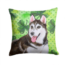 Load image into Gallery viewer, Siberian Husky #2 St Patrick's Throw Pillow - 14x14 Decorative Pillow – Art for Your Home &amp; Patio BB9886PW1414