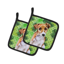 Load image into Gallery viewer, Jack Russell Terrier #2 St Patrick's Pot Holders - Set of 2 - Heat-Resistant Kitchen Essentials BB9887PTHD