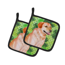 Load image into Gallery viewer, Labrador Retriever St Patrick's Pot Holders - Set of 2 - Heat-Resistant Kitchen Essentials BB9888PTHD