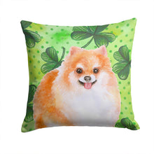 Load image into Gallery viewer, Pomeranian #2 St Patrick's Throw Pillow - 14x14 Decorative Pillow – Art for Your Home &amp; Patio BB9890PW1414