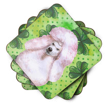 Load image into Gallery viewer, White Standard Poodle St Patrick's Foam Coaster  BB9891FC