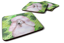 Load image into Gallery viewer, White Standard Poodle St Patrick's Foam Coaster  BB9891FC