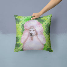 Load image into Gallery viewer, White Standard Poodle St Patrick's Throw Pillow - 14x14 Decorative Pillow – Art for Your Home &amp; Patio BB9891PW1414