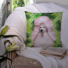 Load image into Gallery viewer, White Standard Poodle St Patrick's Throw Pillow - 14x14 Decorative Pillow – Art for Your Home &amp; Patio BB9891PW1414