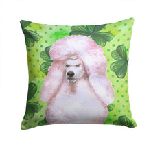 Load image into Gallery viewer, White Standard Poodle St Patrick's Throw Pillow - 14x14 Decorative Pillow – Art for Your Home &amp; Patio BB9891PW1414