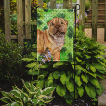 Load image into Gallery viewer, Shar Pei Puppy St Patrick's Garden Flag - Outdoor Decorative Yard Flag BB9893GF
