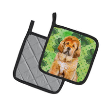 Load image into Gallery viewer, Tibetan Mastiff St Patrick's Pot Holders - Set of 2 - Heat-Resistant Kitchen Essentials BB9895PTHD