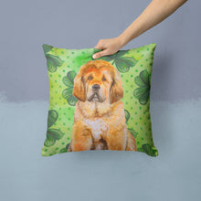 Load image into Gallery viewer, Tibetan Mastiff St Patrick's Throw Pillow - 14x14 Decorative Pillow – Art for Your Home &amp; Patio BB9895PW1414