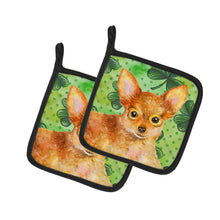 Load image into Gallery viewer, Toy Terrier St Patrick's Pot Holders - Set of 2 - Heat-Resistant Kitchen Essentials BB9896PTHD