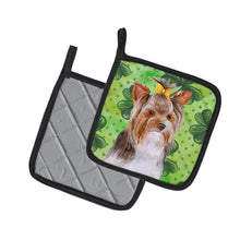Load image into Gallery viewer, Yorkshire Terrier #2 St Patrick's Pot Holders - Set of 2 - Heat-Resistant Kitchen Essentials BB9897PTHD