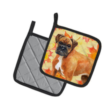 Load image into Gallery viewer, German Boxer Fall Pot Holders - Set of 2 - Heat-Resistant Kitchen Essentials BB9901PTHD
