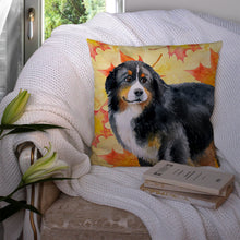 Load image into Gallery viewer, Bernese Mountain Dog Fall Throw Pillow - 14x14 Decorative Pillow – Art for Your Home &amp; Patio BB9906PW1414