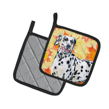 Load image into Gallery viewer, Dalmatian Fall Pot Holders - Set of 2 - Heat-Resistant Kitchen Essentials BB9914PTHD