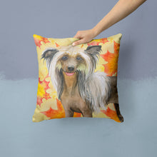 Load image into Gallery viewer, Chinese Crested Fall Throw Pillow - 14x14 Decorative Pillow – Art for Your Home &amp; Patio BB9920PW1414