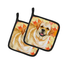 Load image into Gallery viewer, Golden Retriever Fall Pot Holders - Set of 2 - Heat-Resistant Kitchen Essentials BB9925PTHD