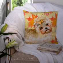 Load image into Gallery viewer, Morkie Fall Throw Pillow - 14x14 Decorative Pillow – Art for Your Home &amp; Patio BB9929PW1414
