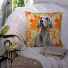 Load image into Gallery viewer, Weimaraner Fall Throw Pillow - 14x14 Decorative Pillow – Art for Your Home &amp; Patio