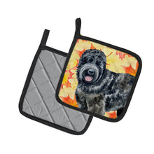 Load image into Gallery viewer, Black Russian Terrier Fall Pot Holders - Set of 2 - Heat-Resistant Kitchen Essentials BB9938PTHD
