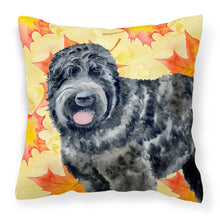 Load image into Gallery viewer, Black Russian Terrier Fall Fabric Decorative Pillow BB9938PW1818
