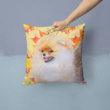 Load image into Gallery viewer, Pomeranian Fall Throw Pillow - 14x14 Decorative Pillow – Art for Your Home &amp; Patio BB9943PW1414