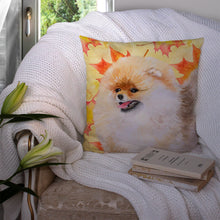 Load image into Gallery viewer, Pomeranian Fall Throw Pillow - 14x14 Decorative Pillow – Art for Your Home &amp; Patio BB9943PW1414