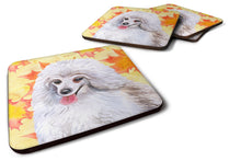 Load image into Gallery viewer, Medium White Poodle Fall Foam Coaster  BB9944FC