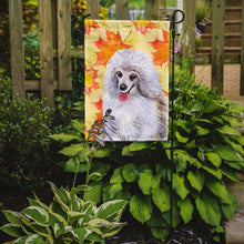 Load image into Gallery viewer, Medium White Poodle Fall Garden Flag - Outdoor Decorative Yard Flag BB9944GF
