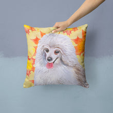 Load image into Gallery viewer, Medium White Poodle Fall Throw Pillow - 14x14 Decorative Pillow – Art for Your Home &amp; Patio BB9944PW1414