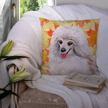 Load image into Gallery viewer, Medium White Poodle Fall Throw Pillow - 14x14 Decorative Pillow – Art for Your Home &amp; Patio BB9944PW1414