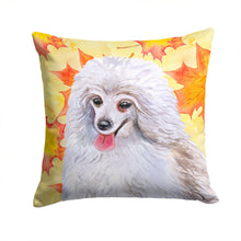 Load image into Gallery viewer, Medium White Poodle Fall Throw Pillow - 14x14 Decorative Pillow – Art for Your Home &amp; Patio BB9944PW1414