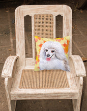 Load image into Gallery viewer, Medium White Poodle Fall Fabric Decorative Pillow BB9944PW1818