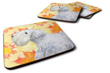 Load image into Gallery viewer, Sealyham Terrier Fall Coasters - Set of 4 Lightweight Foam, Absorbent Drink Coasters