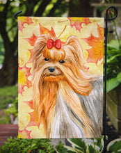 Load image into Gallery viewer, Yorkshire Terrier Fall Garden Flag - Outdoor Decorative Yard Flag BB9946GF