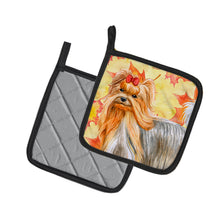 Load image into Gallery viewer, Yorkshire Terrier Fall Pot Holders - Set of 2 - Heat-Resistant Kitchen Essentials BB9946PTHD